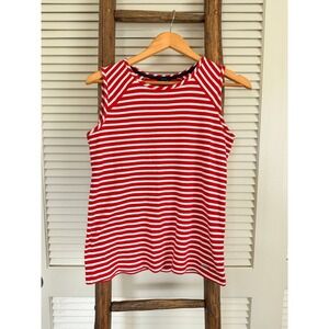 Nautica Red Striped Sleeveless Tank Top Women's Size S Casual Summer
